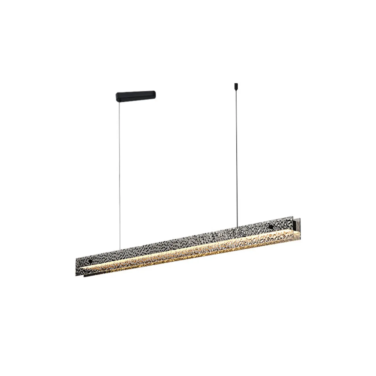 Black Rectangular Dimmable LED Kitchen Island Pendant Light