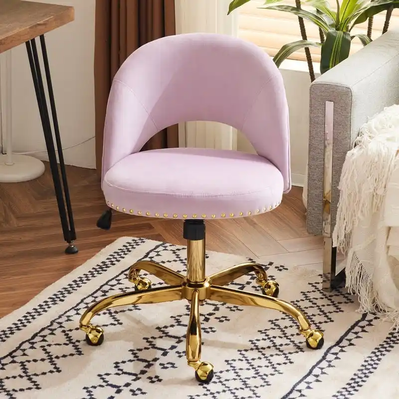 Office Chair Velvet Desk Chair Swivel Armchair Cute Modern Fabric Home Office Desk Chairs with Wheels