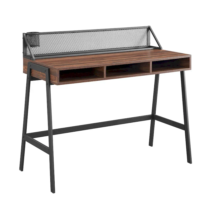 Industrial Writing Desk with Mesh Back - 42 Wide