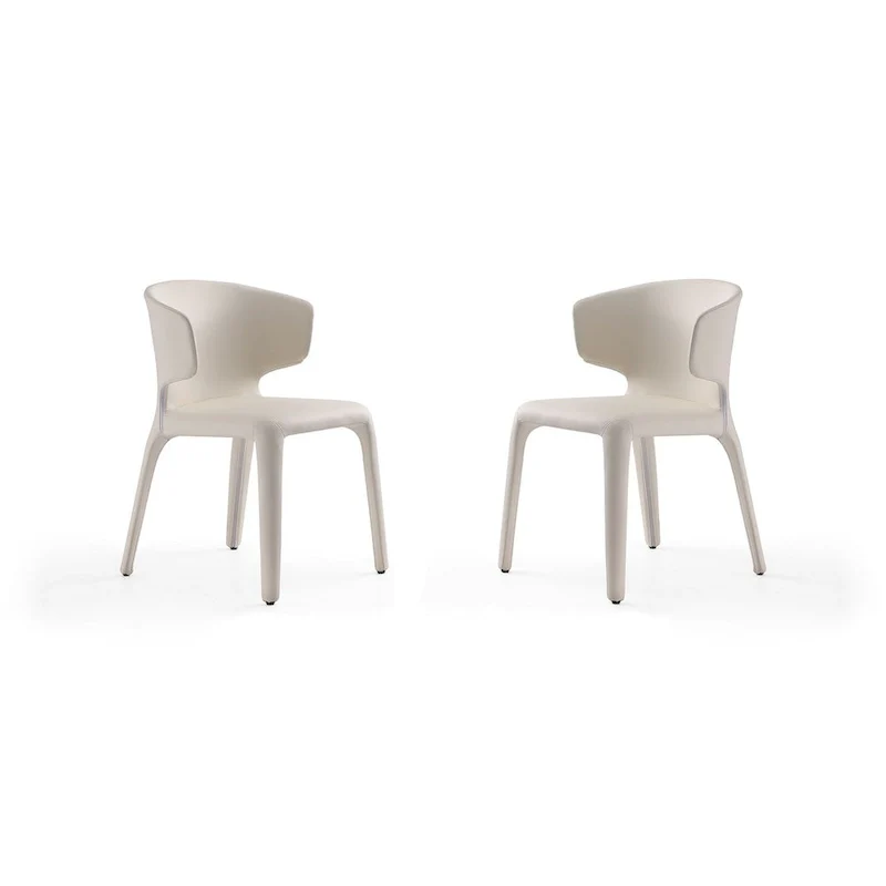 Conrad Cream Faux Leather Dining Chair (Set of 2)