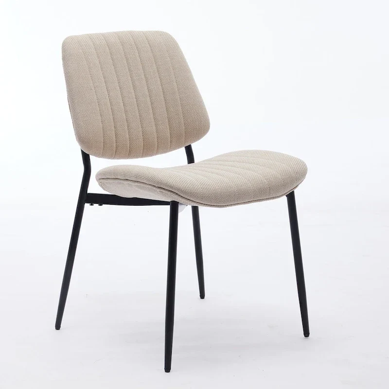 GDFStudio Modern Armless Upholstered Dining Chairs with Metal Legs