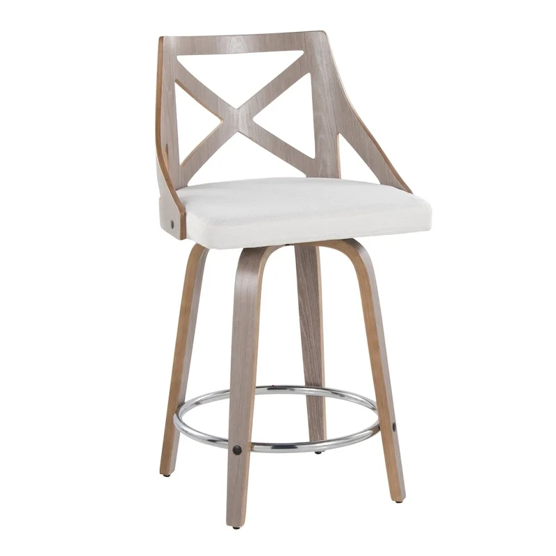 The Gray Barn Charlotte 24 Fixed-Height Counter Stool with Bent Wood Legs (Set of 2)