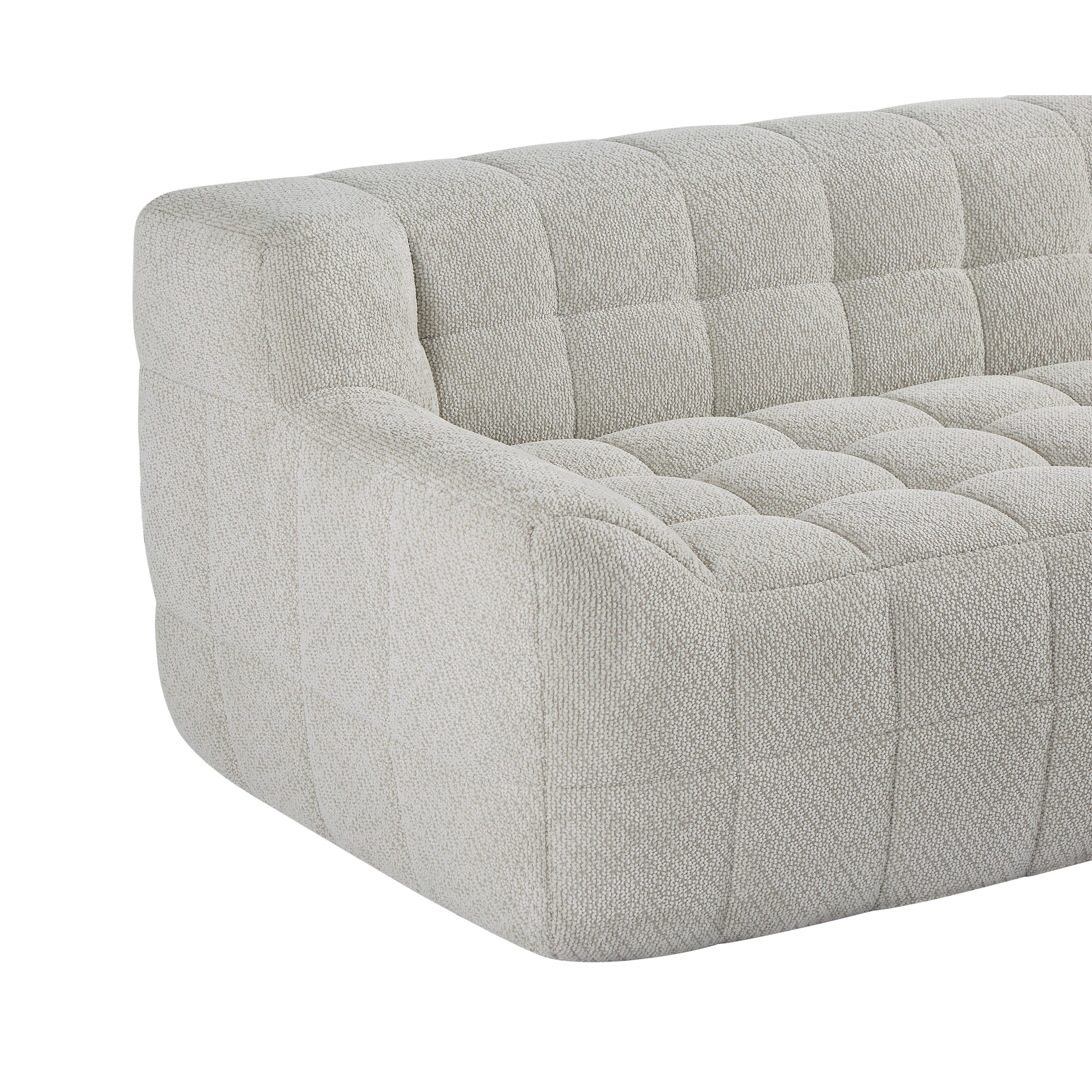 Liyasi 2 Seater Full Compression Sofa Beige Lychee Velvet No Assembly Required