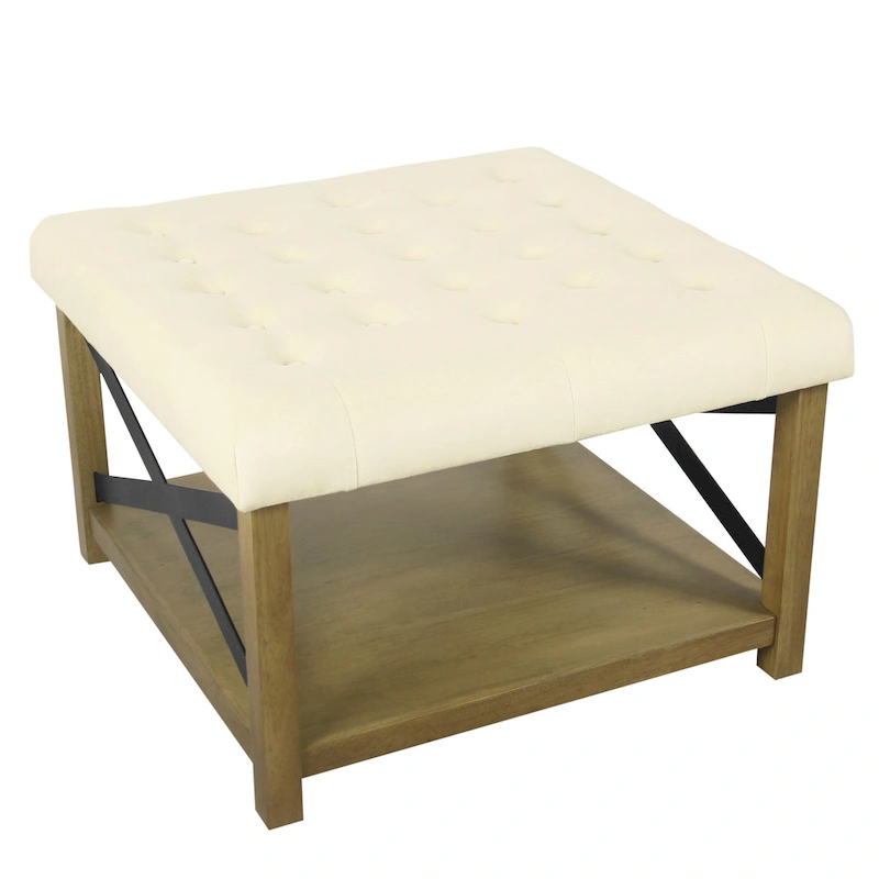 HomePop Tufted Top square cocktail Ottoman