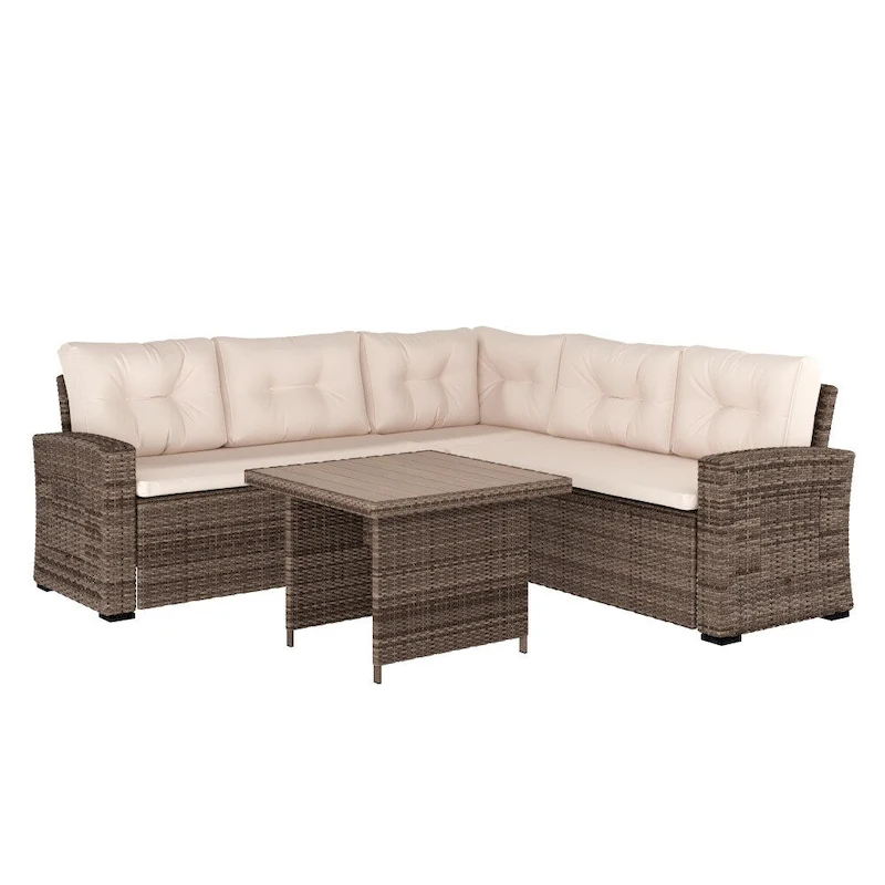Indoor/Outdoor Conversation Set with Sofa and Table