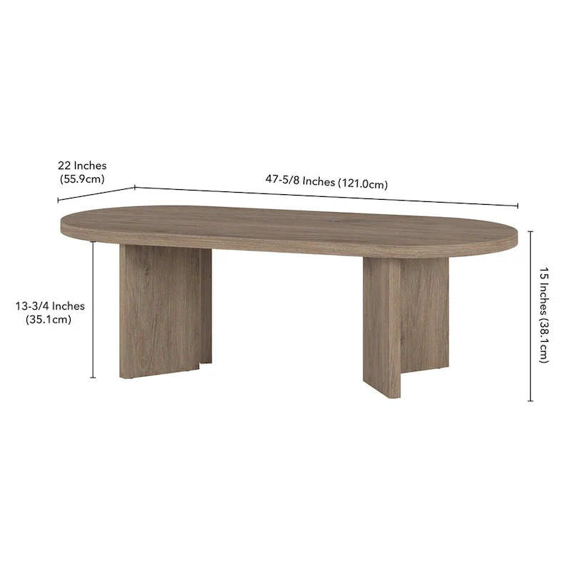 Alma 48 Wide Oval Coffee Table - 47.63 Wide