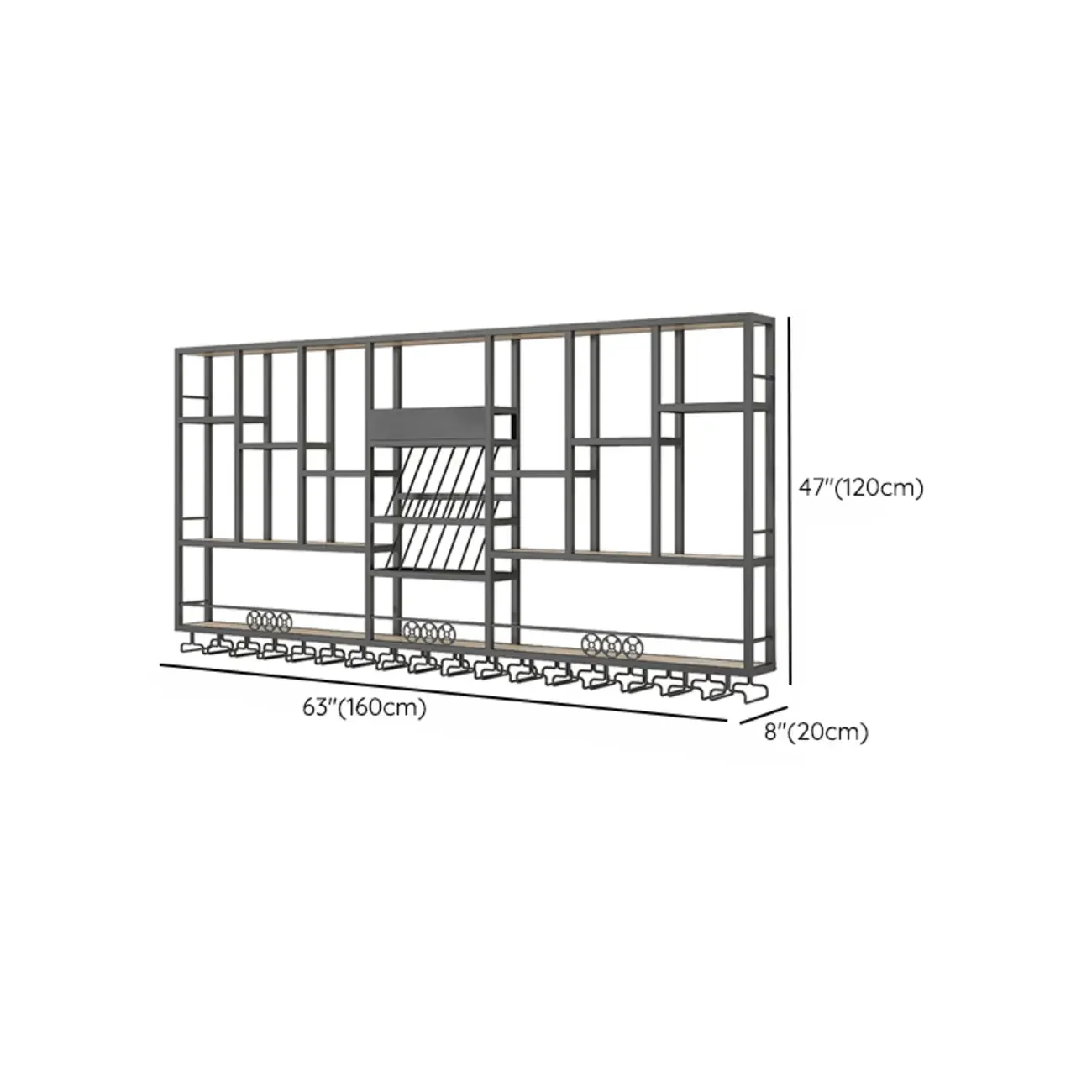 Wall-Mounted Metal Industrial Display Wine Rack