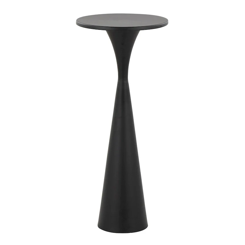 Black / Polished Nickel / Brass Hourglass Metal Side Table, Single