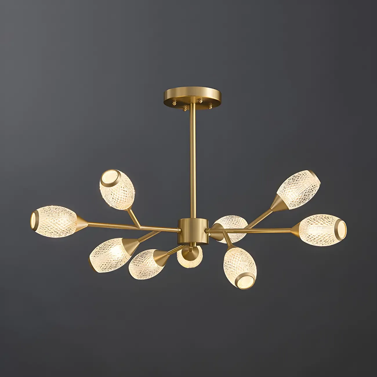 Mid-Century Modern Globe Brass Sputnik Chandelier