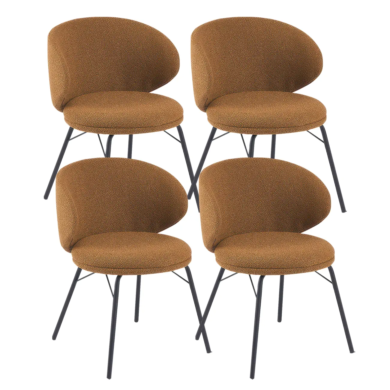 Modern Leathaire Upholstered Metal Leg Dining Chair