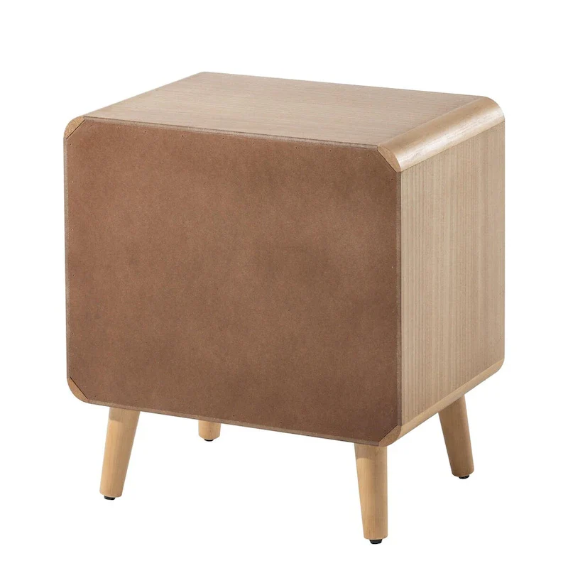 Farmhouse Nightstand, Mid Century Nightstand with Handcrafted , Boho, Rustic Style, Natural Wood