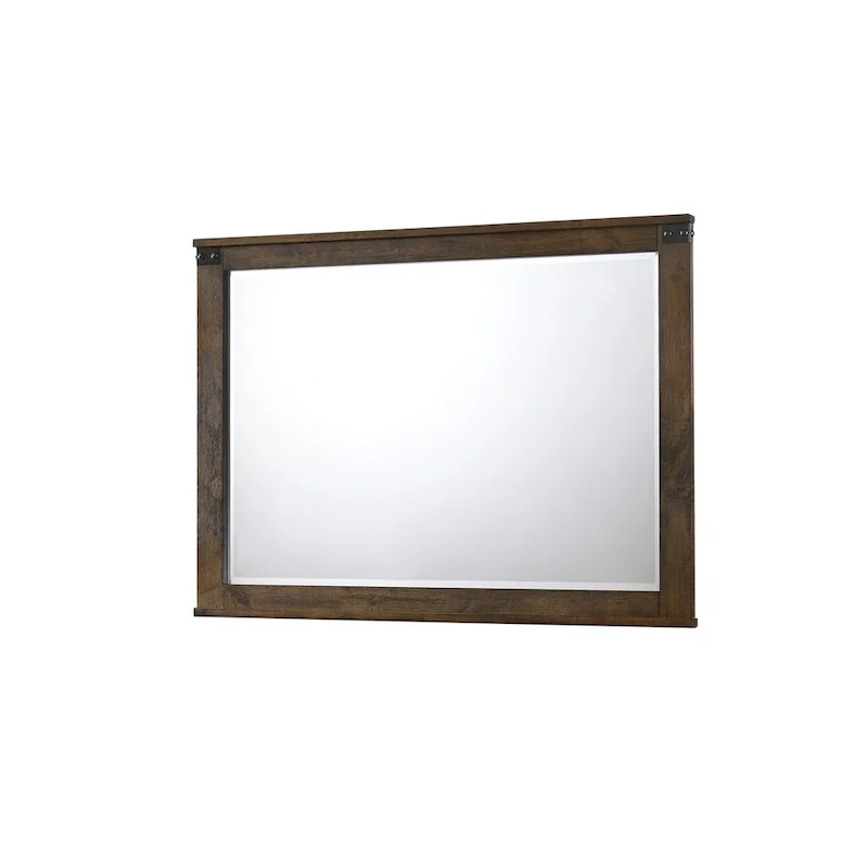 Joell 5 Piece Brown Ructic Panel Bedroom Set