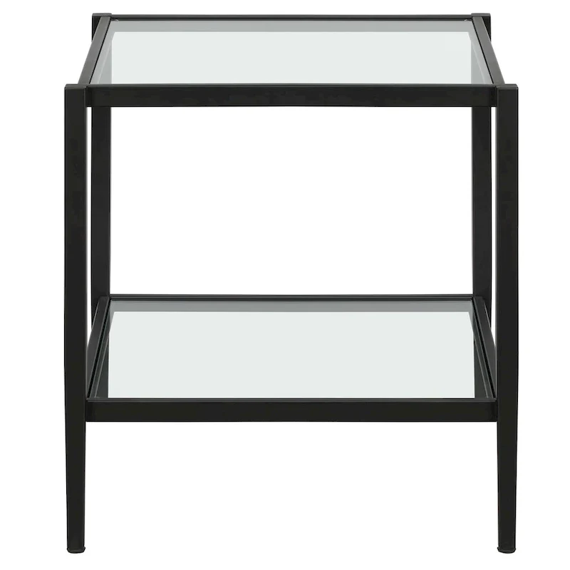 Hera 20 Wide Square Side Table with Clear Shelf