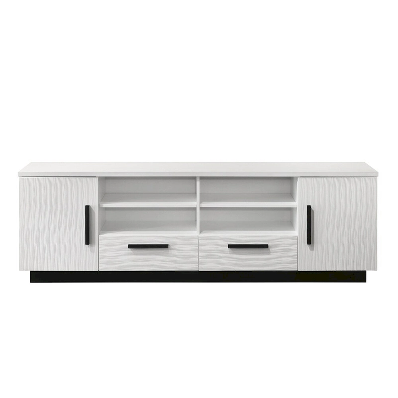 Wood TV Stand with Drawers and Adjustable Shelf