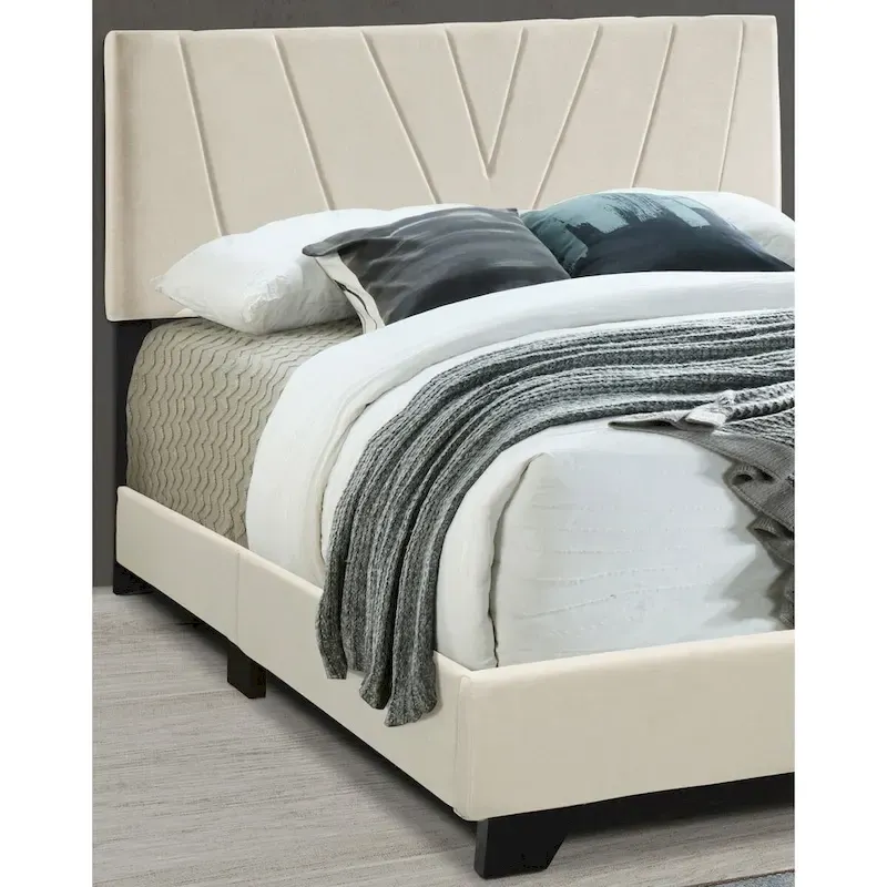 All-in-One Upholstered Cream Bed