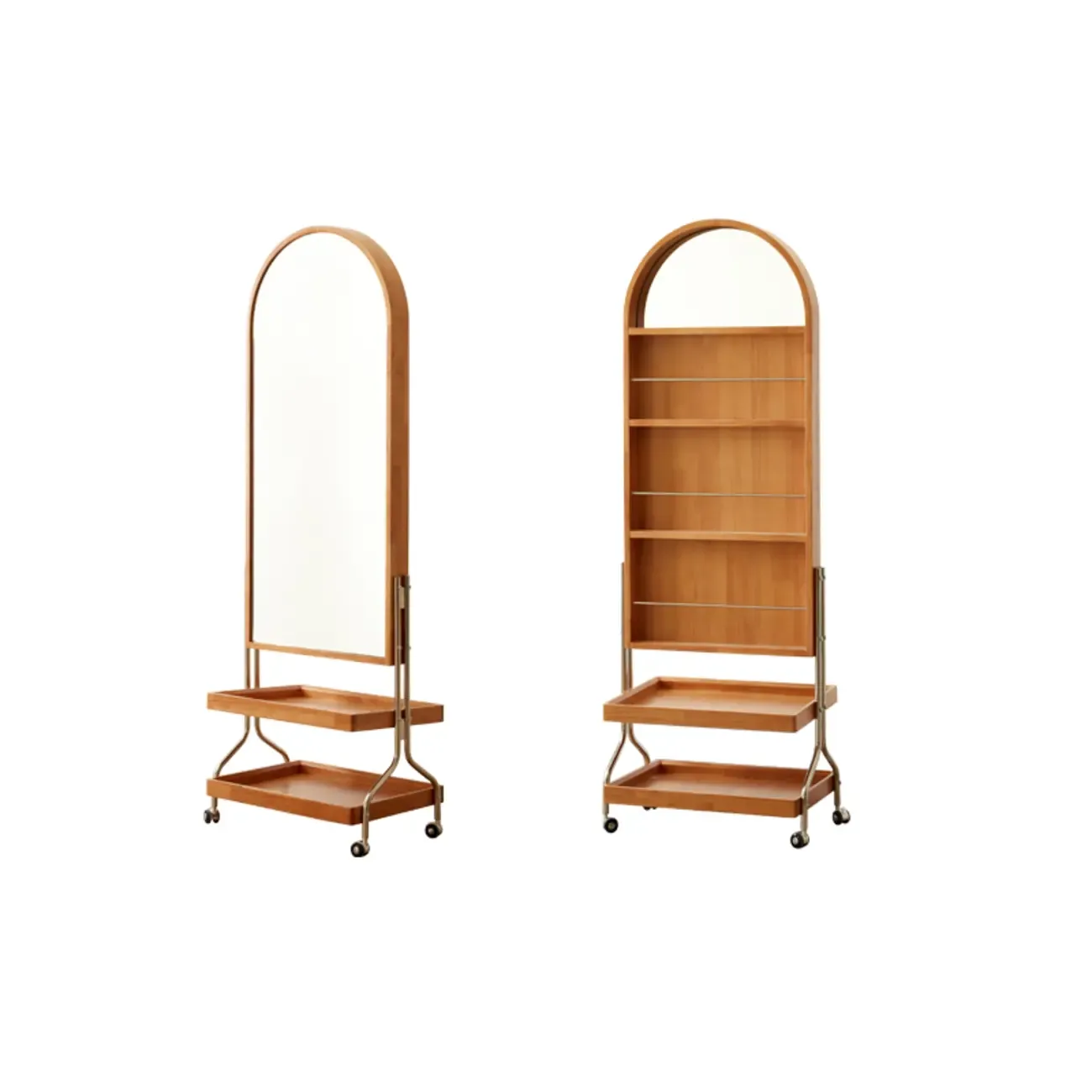 Modern Oak Wood Vertical Closed Back Bookcase