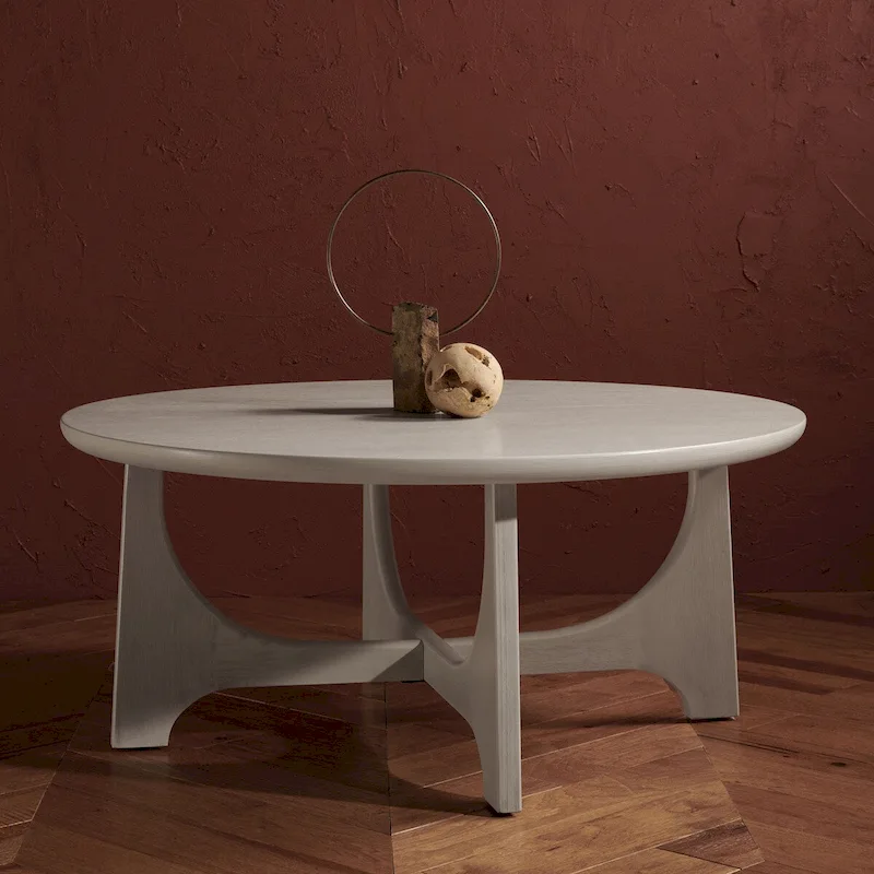 Wood Round Coffee Table - 40 In. W x 40 In. D x 18 In. H - 40Wx40Dx18H
