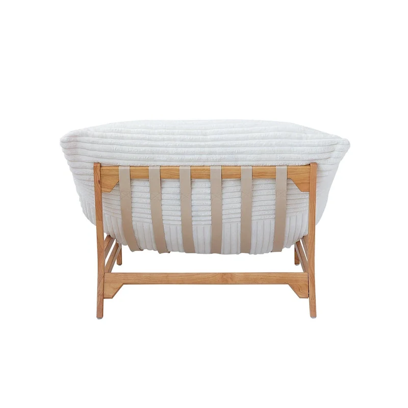 Bean Bag Accent Chair Large Plush Bean Bag Lounger with Solid Wood Frame Comfy Lounge Chair with Down Filling