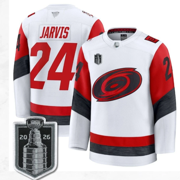 Carolina Hurricanes #24 Seth Jarvis 2026 Stanley Cup White Jersey