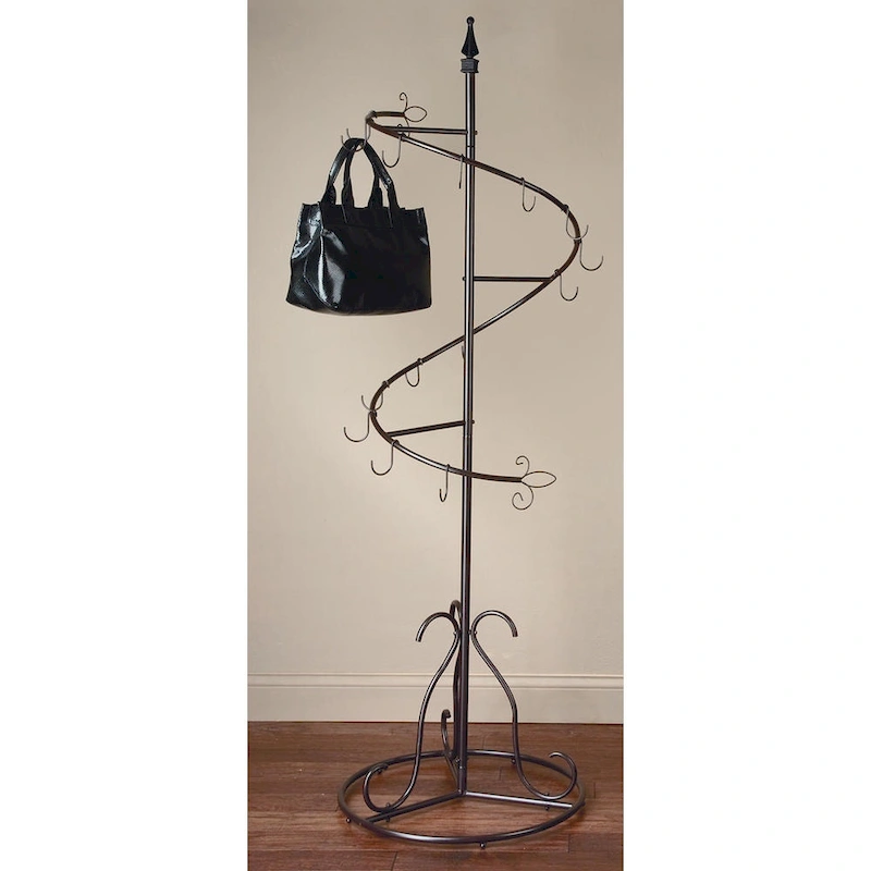 Brown Metal Classic Spiral Purse Tree