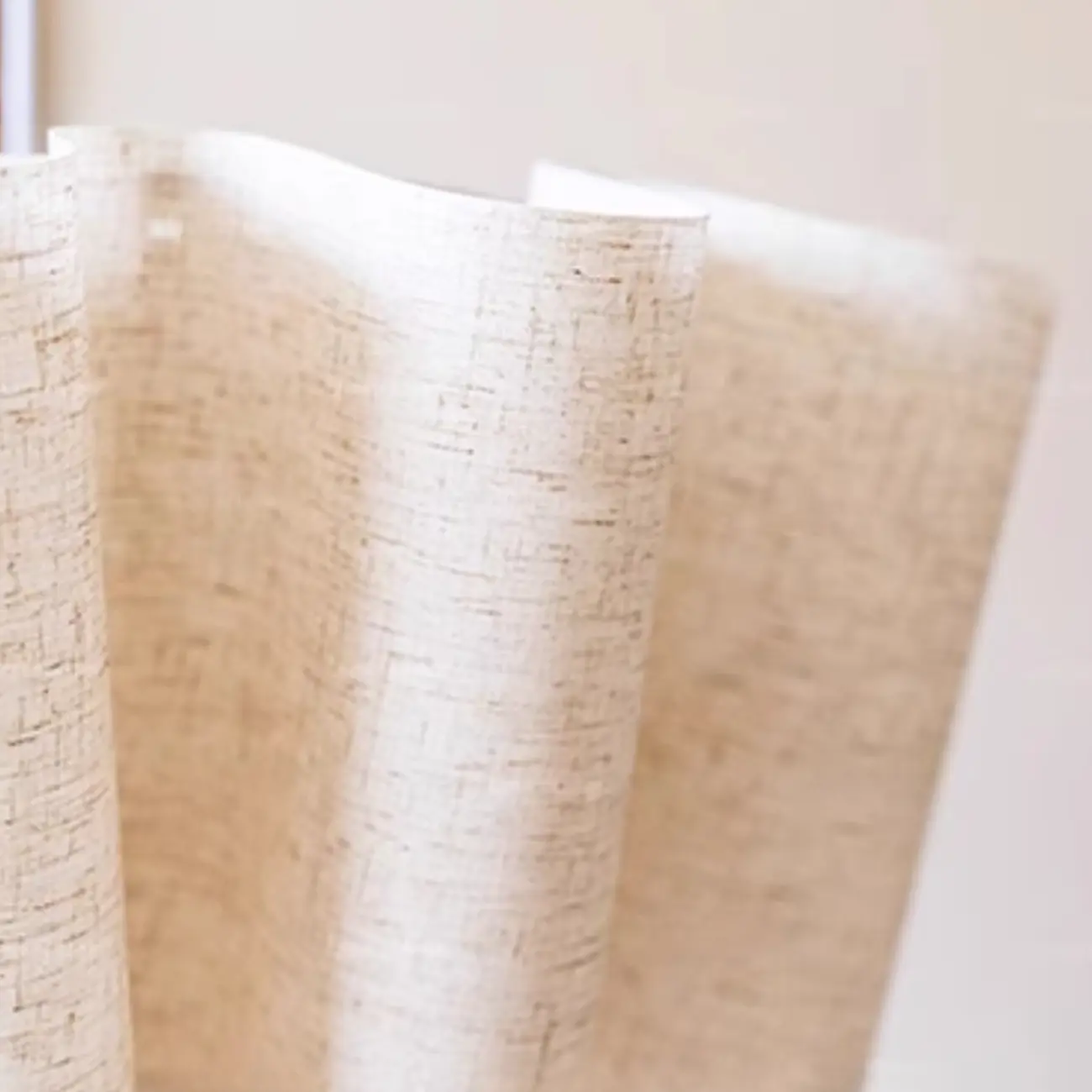 White Linen Wave Design Modern Fabric Chandelier Light