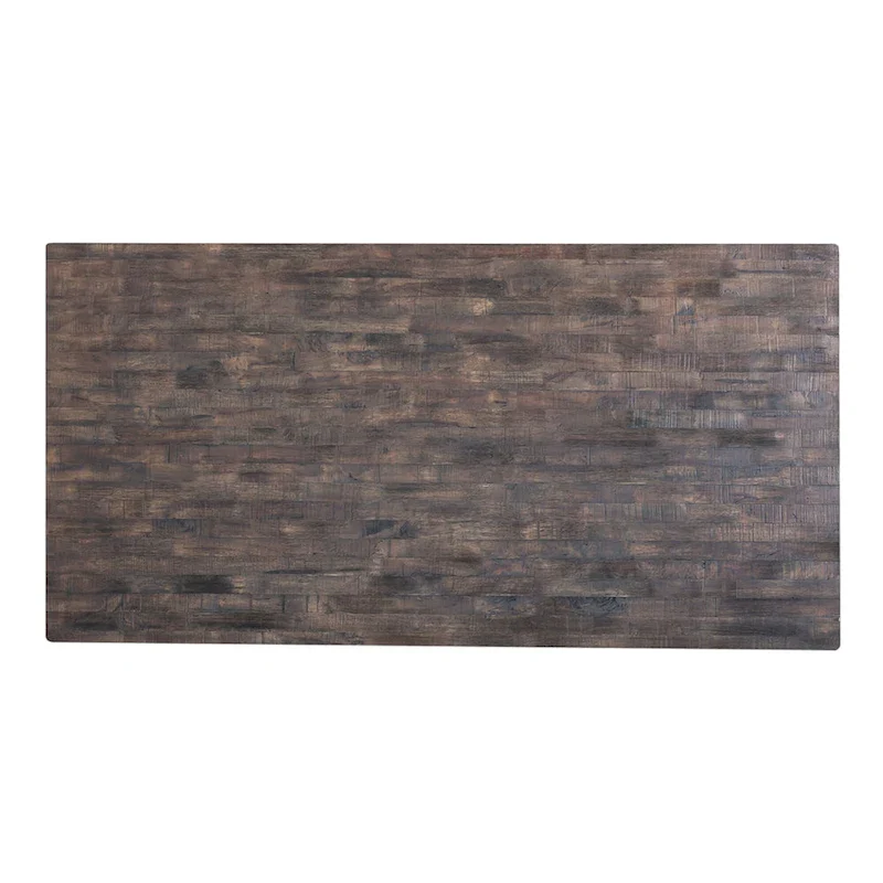 Farmhouse Two Tone White Wood Tone 7 Piece Trestle Table Set