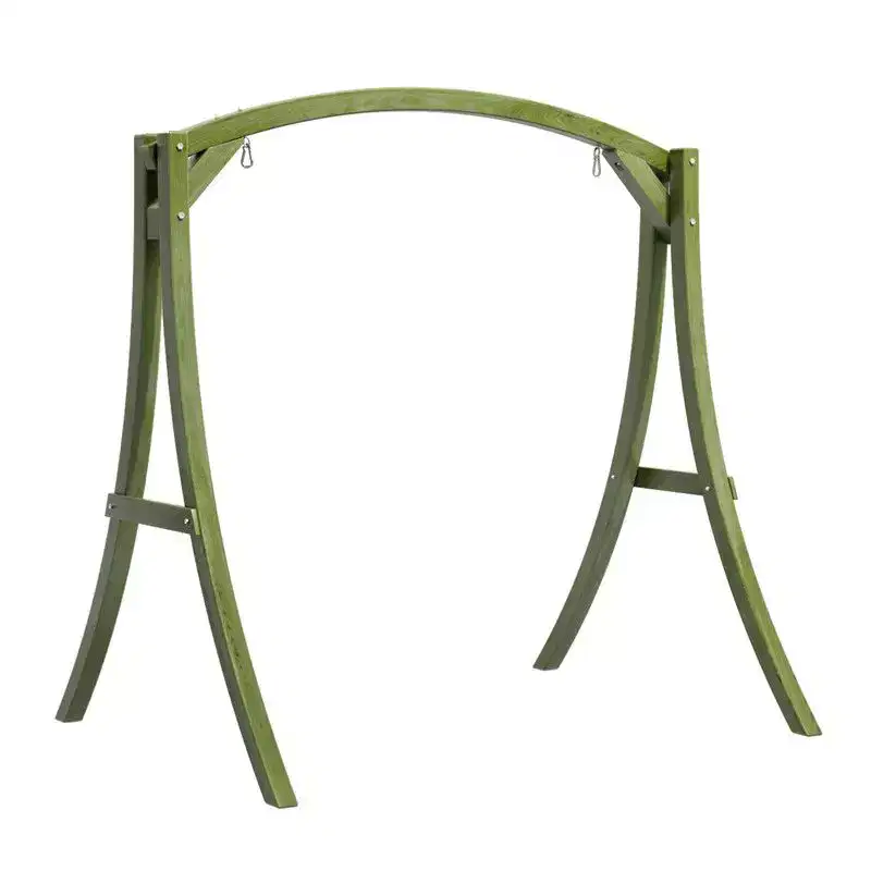 Karl Home 80 in. 3-Person Green Wood Patio Swing Stand