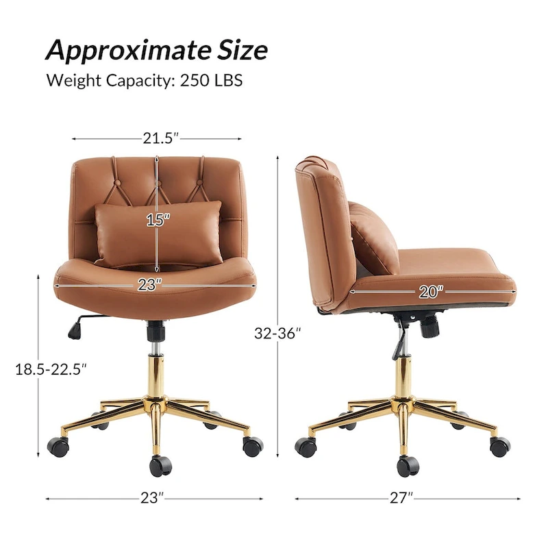 Charlie Modern Button-Tufted Swivel Tilting Office Chair with Pillow by HULALA HOME