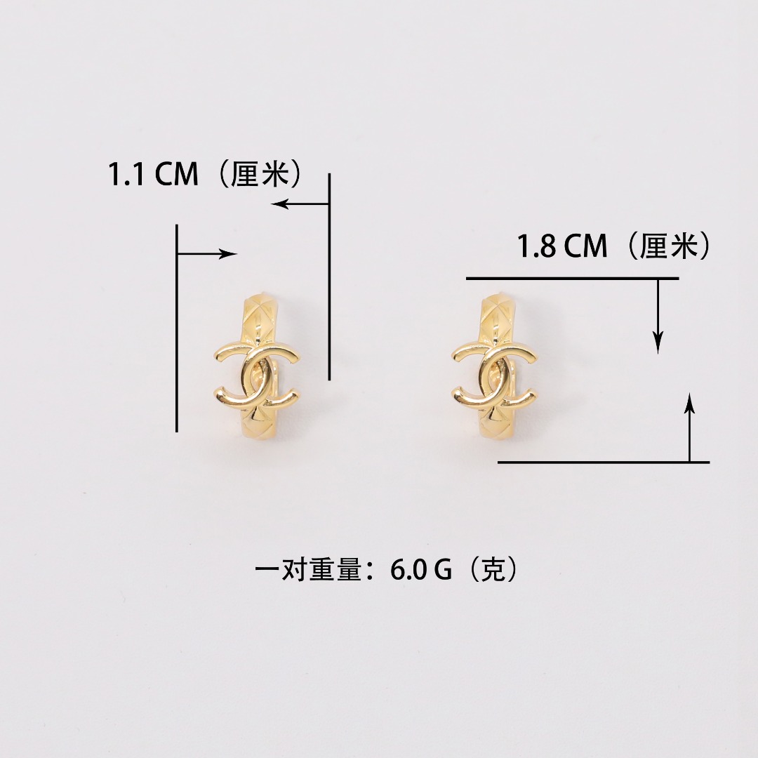 CCE402 Chanel Quilting earrings - ccjewelryacc