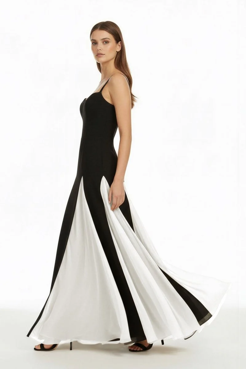 White - Spaghetti Straps Sleeveless A Line Satin Long Prom Dresses