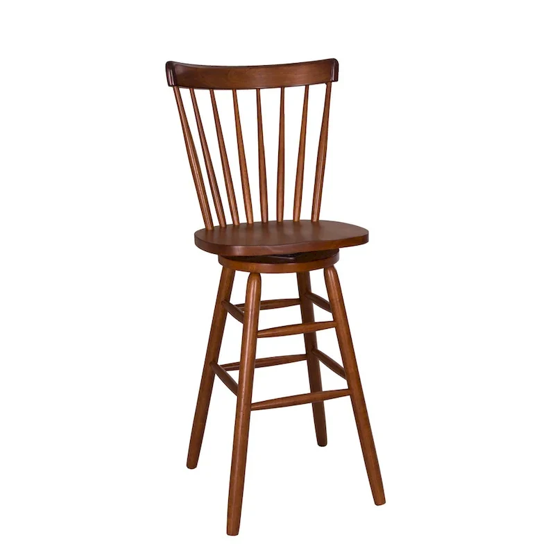 Swivel Counter Chair – Tobacco Finish, Rustic Farmhouse Kitchen Stool