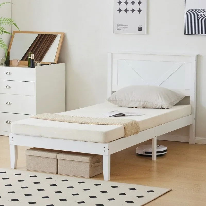 Wooden beds without footboards