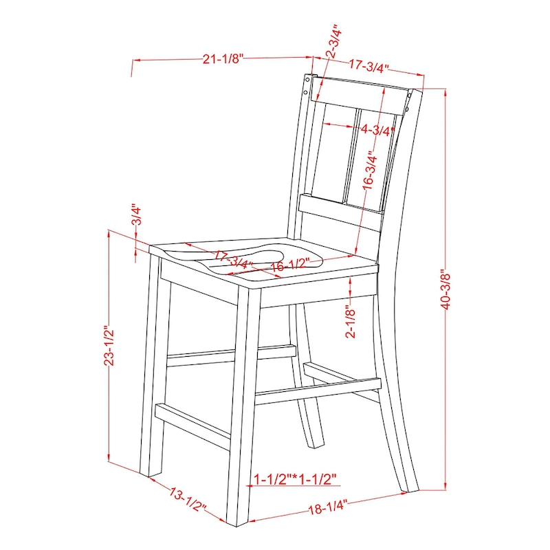 Furniture of America Theile Rustic Wood Counter Height Chairs, Set of 2