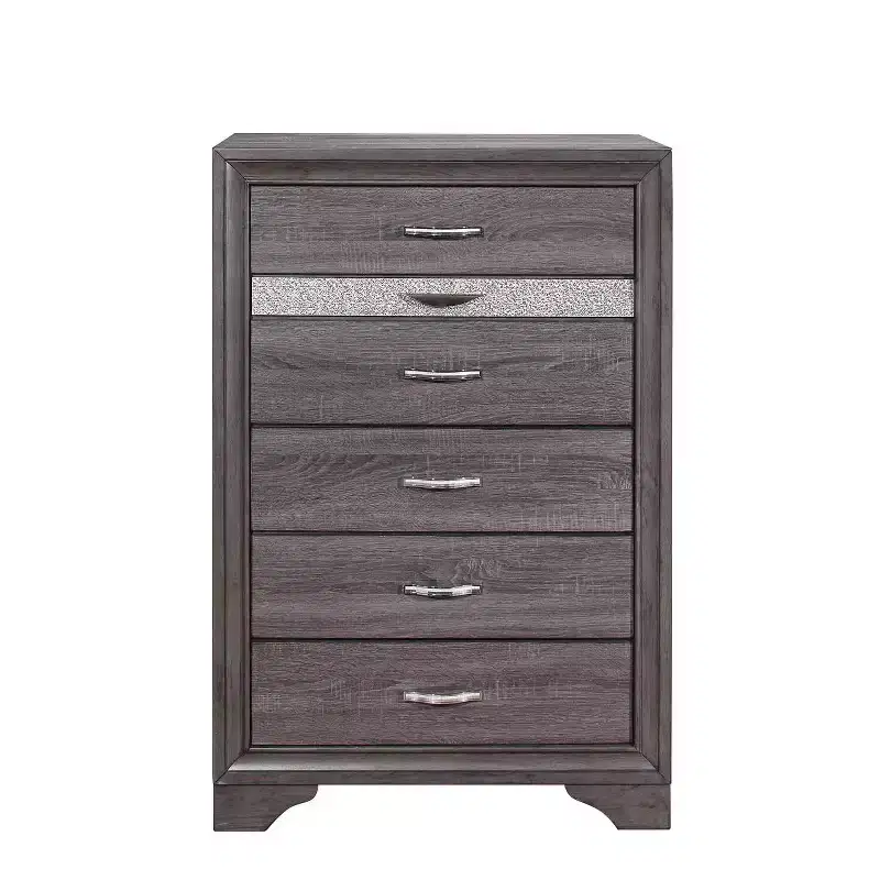 HomeStock 19 in.H Melamine Vertical Dressers with 4 - Drawers in Gray Finish