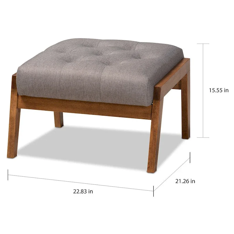 Baktsjaur Mid-century Modern Upholstered Footstool