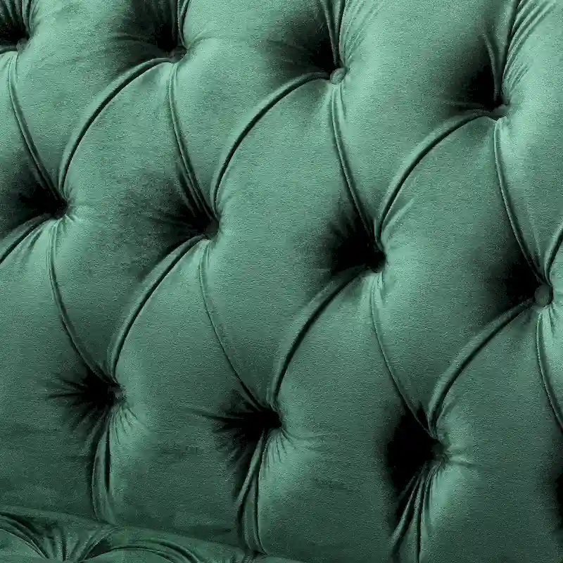 Modern 73.25 Button Tufted 3-Seater Sofa with Birch Legs