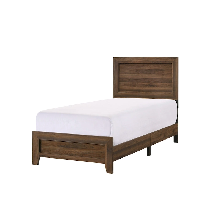 Linette 5 Piece Cherry Brown Panel Bedroom Set