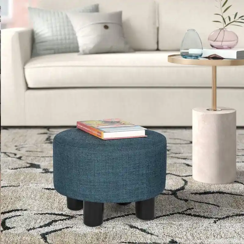 Round Fabric Ottoman Footrest
