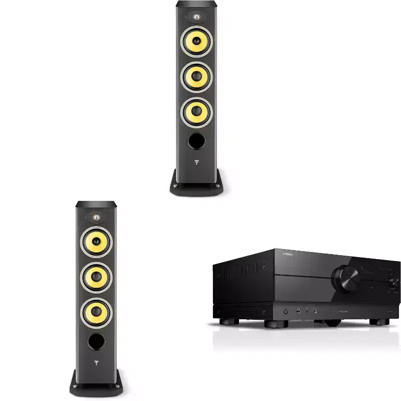 Focal Aria K2 926 Ash Grey (Limited Edition) 3-Way Floorstanding Audiophile Tower Speaker - PAIR, with RX-A4ABL AVENTAGE 7.2-Channel AV Receiver wi...