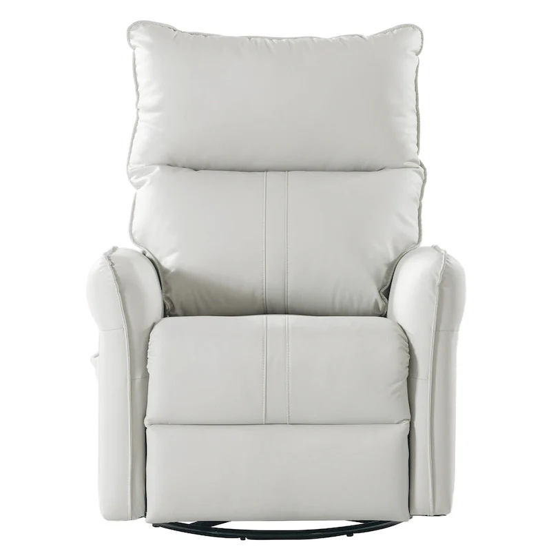 Modern Small Rocking Swivel Recliner Chair with Overstuffed Seat