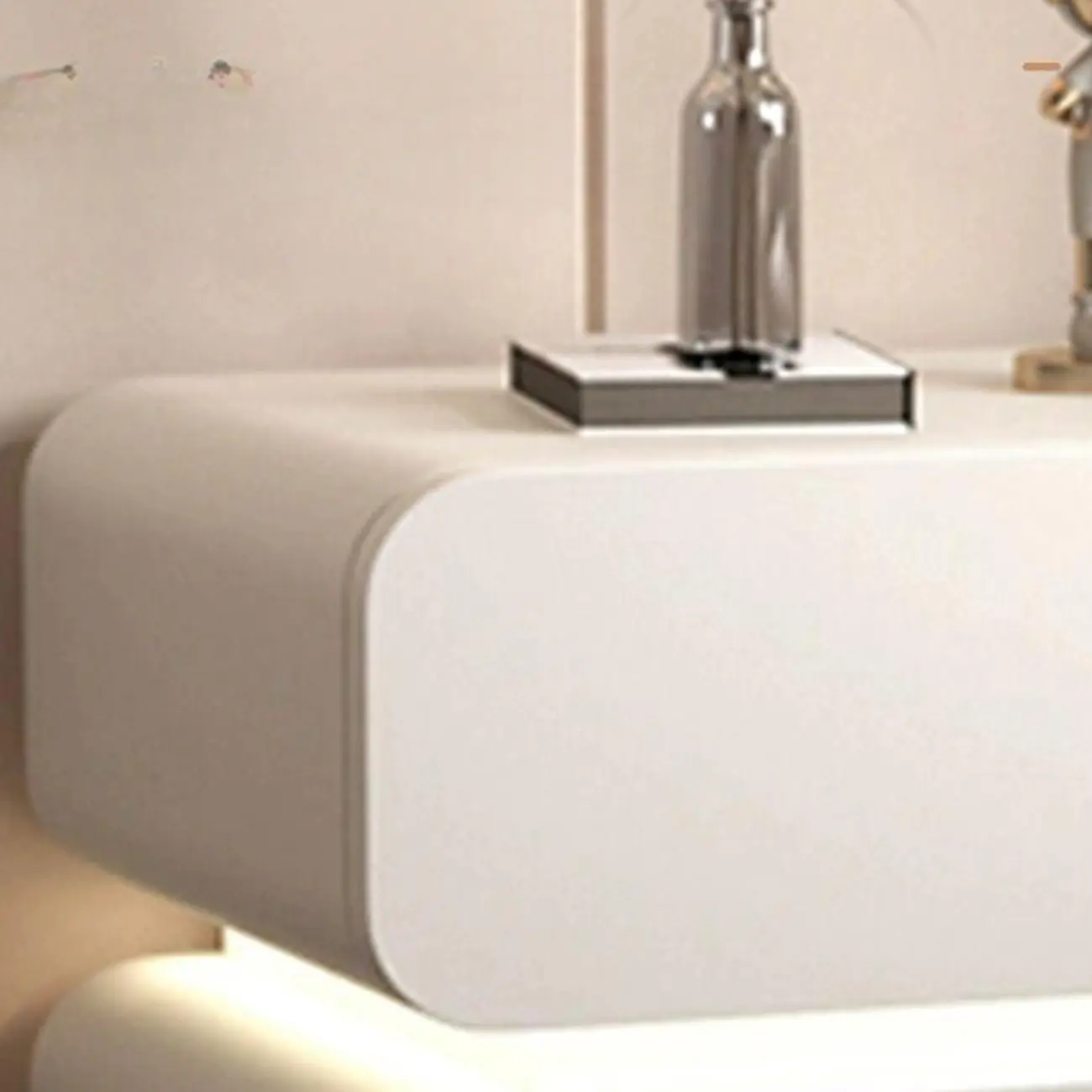 Modern Wood White Lighting 2-Drawer Nightstand