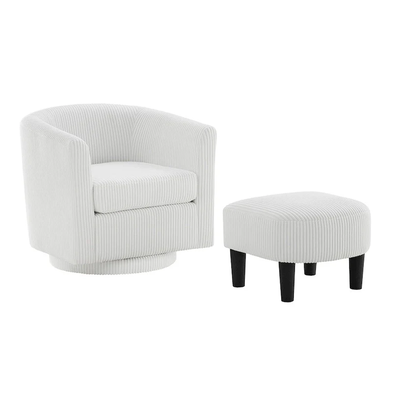 360° Swivel Accent Chair with Ottoman