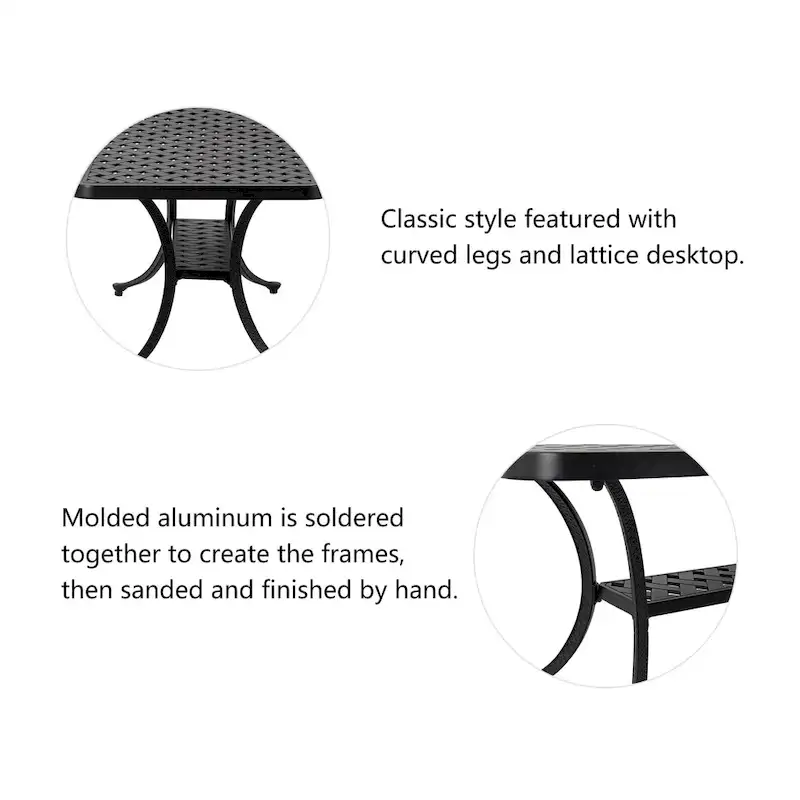 Elm Plus 2 Piece Cast Aluminium Patio Sectional Sofa Set with Beige Cushions