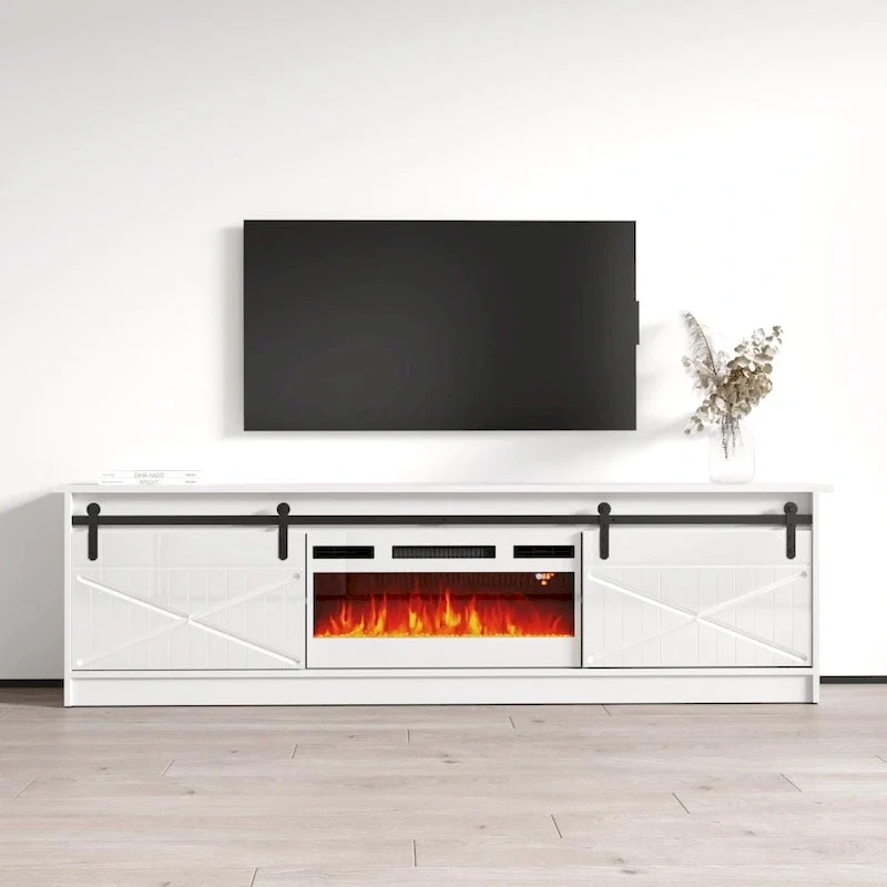 Granero WH-EF Electric Fireplace 79 TV Stand