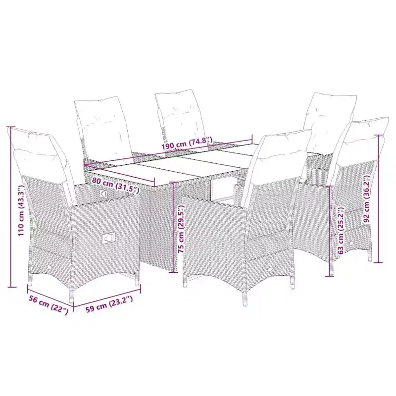 vidaXL Patio Bistro Set with Cushions Poly Rattan