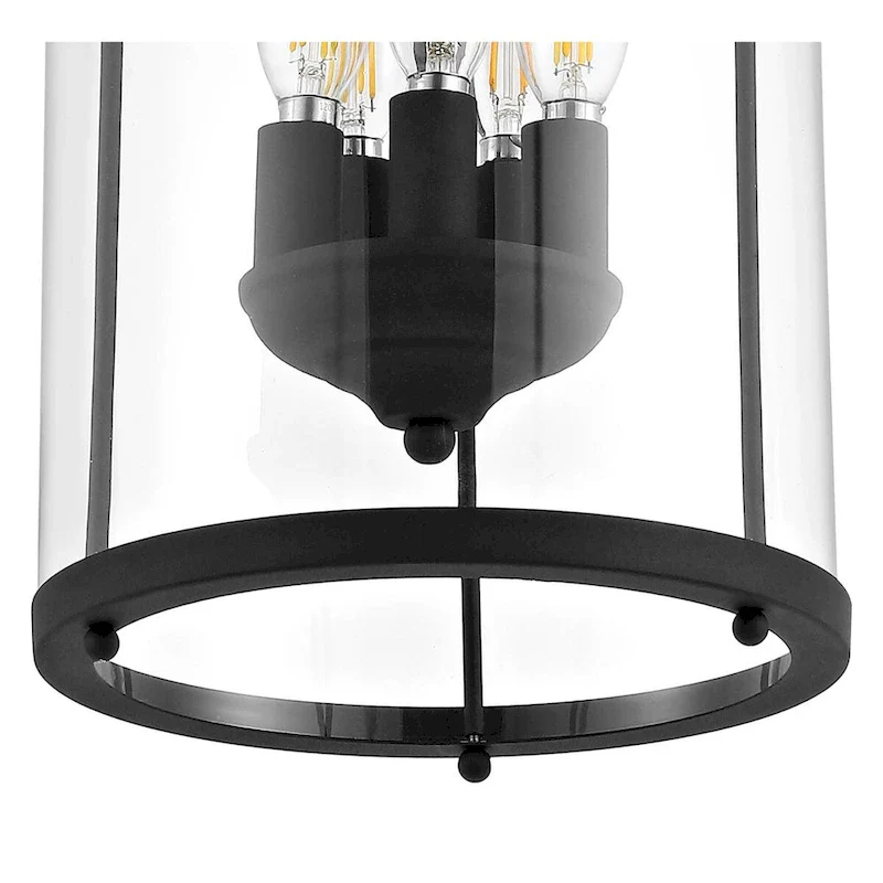 5-light Clear Glass Foyer Pendant Chandelier