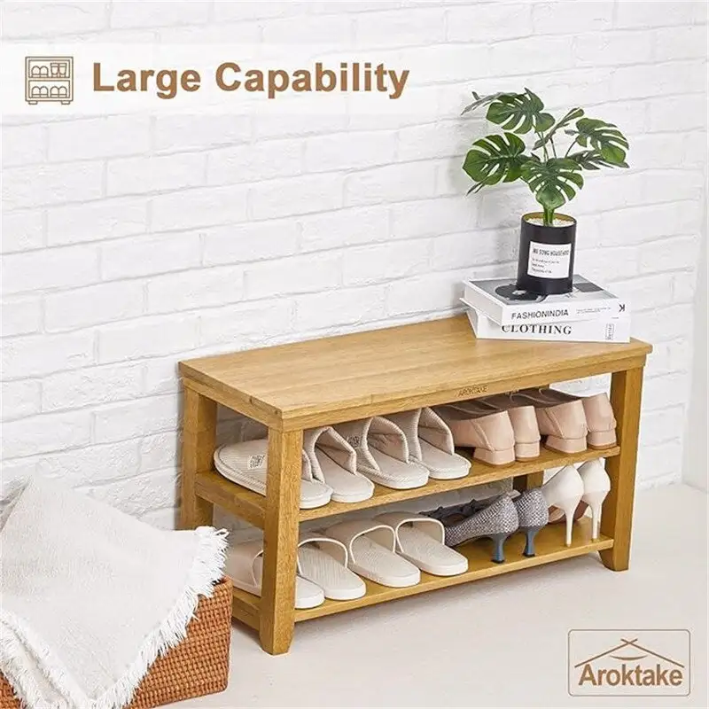 Bench 2-Tier Wood Heavy Duty - 11.81 D x 31.5 W x 16.54 H