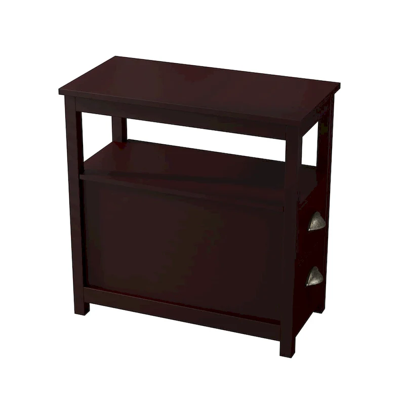 End Table With Two Drawers And Open Shelf