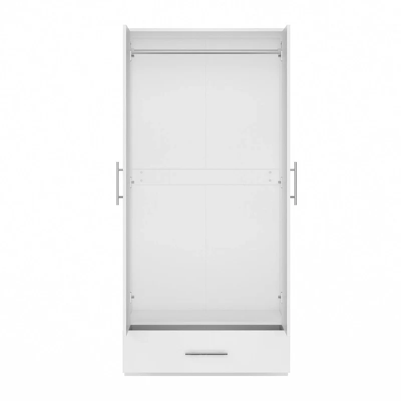 31.5W x 66.9H Wardrobe Armoire Cloest with Drawer In Black,White