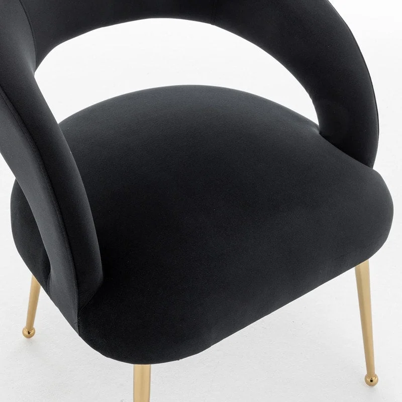 SEYNAR Mid Century Modern Velvet Upolstered Open-Back Dining Chair Set of 4